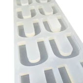 Epoksi Çoklu Silikon Kalıp U Harfi Anahtarlık Reçine Seri Döküm Kalıbı 4 CM 10 Lu - 5