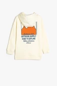 Koton  Çocuk Uzun Kollu Kapşonlu Sweatshirt Baskı Detaylı - 2