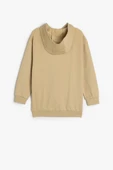 Koton Çocuk Oversize Kapşonlu Fermuarlı Sweatshirt Cepli Uzun Kollu Pamuklu Şardonlu - 2
