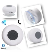 Su Geçirmez Şarjlı Mini Bluetooth Duş Hoparlörü Beyaz Renk - 4