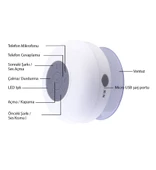 Su Geçirmez Şarjlı Mini Bluetooth Duş Hoparlörü Beyaz Renk - 2