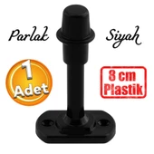 Plastik Kapı Pencere Arkası Parlak Siyah Tampon 8 CM Vidalı Duvar Koruyucu Silikon Stoper 1 Adet thumbnail 1