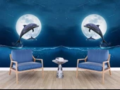 Ay ve Yunus Manzaralı Duvar Kağıdı thumbnail 6