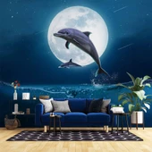 Ay ve Yunus Manzaralı Duvar Kağıdı thumbnail 1