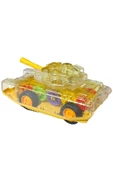 Sürtmeli Şeffaf Işıklı Tank Askeri Araç 15 Cm SARI thumbnail 3