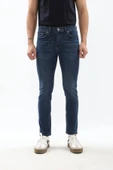 Erkek Slim Fit Likralı Mavi Jean Pantolon - 6
