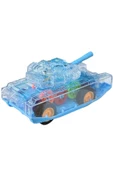 Sürtmeli Şeffaf Işıklı Tank Askeri Araç 15 Cm MAVİ - 3