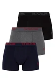 U.S. Polo Assn. Erkek Siyah-Lacivert-Antrasit 3 lü Boxer - 1