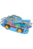 Sürtmeli Şeffaf Işıklı Tank Askeri Araç 15 Cm MAVİ - 1