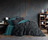 Cotton Box Dark Tek Kişilik Nevresim Takımı Noche Petrol thumbnail 1