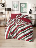 Cozy Home Festive Tek Kişilik Lastikli Çarşaflı Nevresim Takımı Merry Kırmızı - 1
