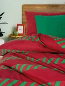 Cozy Home Festive Çift Kişilik Lastikli Çarşaflı Nevresim Takımı Holly Yeşil - 4