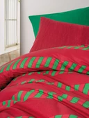 Cozy Home Festive Tek Kişilik Lastikli Çarşaflı Nevresim Takımı Holly Yeşil - 4