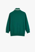Koton Erkek Çocuk Sweatshirt Dik Yaka Yarım Fermuarlı Kolej Baskılı Pamuklu - 4
