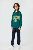 Koton Erkek Çocuk Sweatshirt Dik Yaka Yarım Fermuarlı Kolej Baskılı Pamuklu - 1
