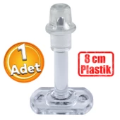 Plastik Kapı Pencere Arkası Şeffaf Tampon 8 CM Vidalı Duvar Koruyucu Silikon Stoper 1 Adet thumbnail 1