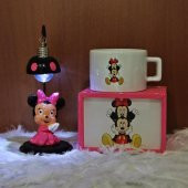 Minnie Mouse Işıklı Biblo Mickey Kutulu Kupa 2Li Hediye Seti - 1