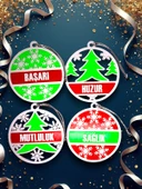 Yılbaşı Çam Ağacı Süsleri  4 Adet Dilek 8 x 8 cm - 1