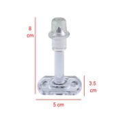 Plastik Kapı Pencere Arkası Şeffaf Renk Tampon 8 CM Vidalı Duvar Koruyucu Silikon Stoper 5 Adet thumbnail 2