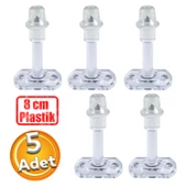 Plastik Kapı Pencere Arkası Şeffaf Renk Tampon 8 CM Vidalı Duvar Koruyucu Silikon Stoper 5 Adet thumbnail 1