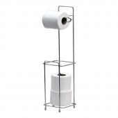 Hometarz Çelik Banyo Wc Kağıtlık Peçetelik Yedek Hazneli 65 Cm - 1
