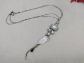 Otantik Swarovski Taşlı Çiçek Figürlü Sedef Tasarım Kolye - 2