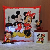 Minnie Mouse Işıklı Biblo Puf Yastık Kalemlik 3Lü Hediye Seti - 1