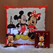 Minnie Mouse Işıklı Biblo Puf Yastık Kalemlik 3Lü Hediye Seti - 1