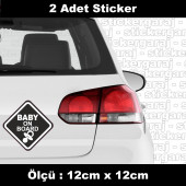baby on board arabada bebek var sticker 2 ADET- araba kask motosiklet laptop tablet pc atv uyumlu sticker 2 adet - 1