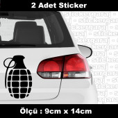 pimli el bombası görünümlü bomba sticker  - 2 ADET araba kask motosiklet laptop tablet pc atv uyumlu sticker 2 adet - 1
