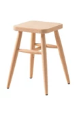 Ahtapot Ham Ahşap Torna Kare Tabure 45 cm - 1