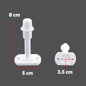 Beyaz Renk Plastik Kapı Pencere Tamponu 8 CM Vidalı Duvar Ses Önleyici Silikon Stoper 5 Adet - 2