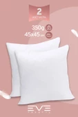 2 Adet Throw Serisi Antialerjik %100 Silikon Elyaf Dolgulu Kırlent Iç Kare Yastık 45x45cm 350gr - 1