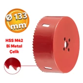 Metal Sds Plus Panç Ø 133 mm Çap 13.3 cm Delik Oyuk Açma Delme HSS Bi Metal Testeresi Adaptör Uç - 1