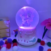Sweet Dönme Dolap Önünde Aşıklar Işıklı Müzikli Püskürtmeli Kar Küresi - Pembe - 4