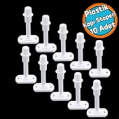 Beyaz Renk Plastik Kapı Pencere Tamponu 8 CM Vidalı Duvar Ses Önleyici Silikon Stoper 10 Adet - 1