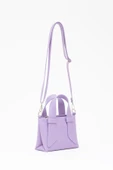 Lila SHK60 Suni Deri Tek Bölmeli Çift Saplı El ve Çapraz Omuz Çantası U:14 E:21 G:8 cm thumbnail 1