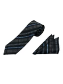 Brianze Desenli 3'lü Kravat Ve Mendil Set thumbnail 3