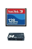 Pmr  128 Mb Sandisk Compact Flash Hafıza Kartı - Usb 2.0 Cf Kart Okuyucu - 1