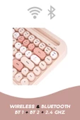 Everest  K-98 LATTE 2.4G+BT1+BT2 Mac Wın Ios Android Çoklu Cihaz Bağlantılı Kablosuz Bluetooth Klavye - 4