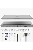 Bluesery 12 In 1 Usb C Hub Tipi C Adaptörü 4k Hdmı Vga Rj45 Lan Ethernet Sd/tf Hub 3.5mm Et-t12 - 4
