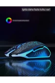 Lennox  A1 2400dpı Kablolu Rainbow Aydınlatmalı Gaming Oyuncu Mouse Siyah(ÖRGÜ KABLO,OPTİK, GARANTİLİ) - 3