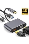 evotech  Hc-11 Macbook Uyumlu Type-c To Usb 3.0 1080p 4k Hdmı Vga Pd Aux Ses Girişli Çevirici Adaptör - 1