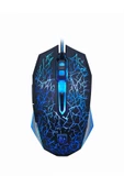 Lennox  A1 2400dpı Kablolu Rainbow Aydınlatmalı Gaming Oyuncu Mouse Siyah(ÖRGÜ KABLO,OPTİK, GARANTİLİ) - 1