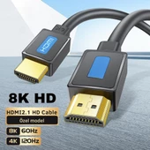 Polham Jasoz Altın Kaplama 1 Metre HD Series 120hz 8K HDMI to HDMI 2.1V HDMI Kablosu Görüntü Aktarım Kablosu - 2