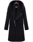 Kışlık Kaşe Kürklü  Kadın Kaban thumbnail 2