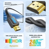 Polham Jasoz Altın Kaplama 1 Metre HD Series 120hz 8K HDMI to HDMI 2.1V HDMI Kablosu Görüntü Aktarım Kablosu - 3