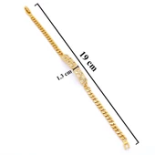 BZ Altın Kaplamalı Zirkon Taşlı Kadın Zincir Bileklik BLK-734 - 3