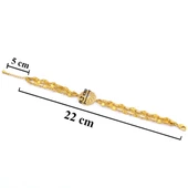 BZ 22 Ayar Altın Kaplama Rüzgar Model Zirkon Taşlı Bileklik BLK-309 - 5