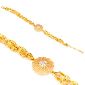 BZ 22 Ayar Altın Kaplama Rüzgar Model Zirkon Taşlı Bileklik BLK-309 - 4